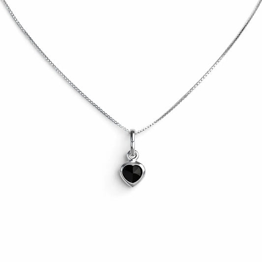 Collar punto luz corazón onix 7mm