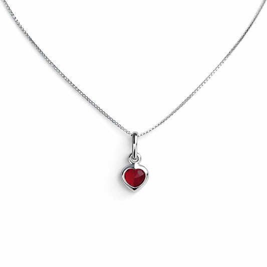 Collar punto luz corazón rojo 7mm