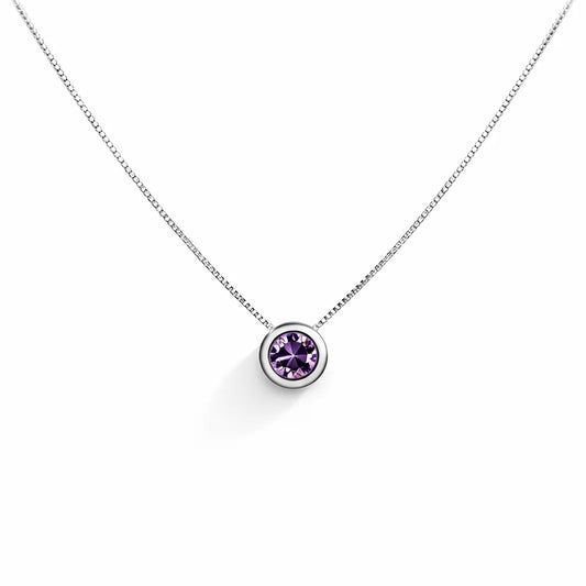 Collar punto luz circular amatista 6mm