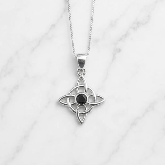 Collar nudo de bruja circón onix