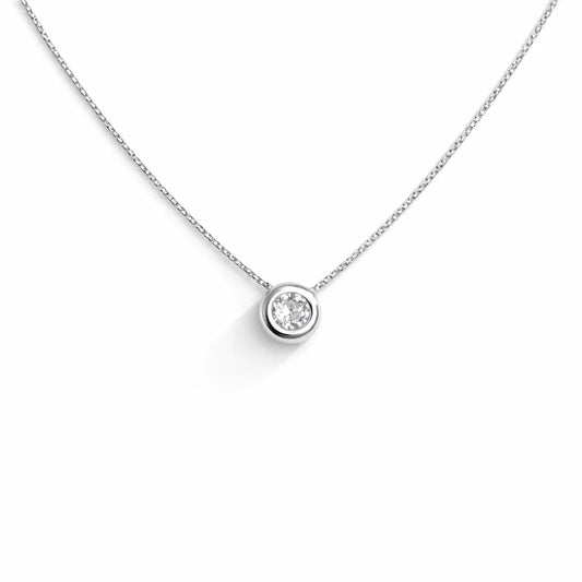 Collar punto luz circular circón 6mm
