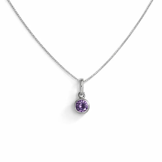 Collar punto luz amatista 6mm
