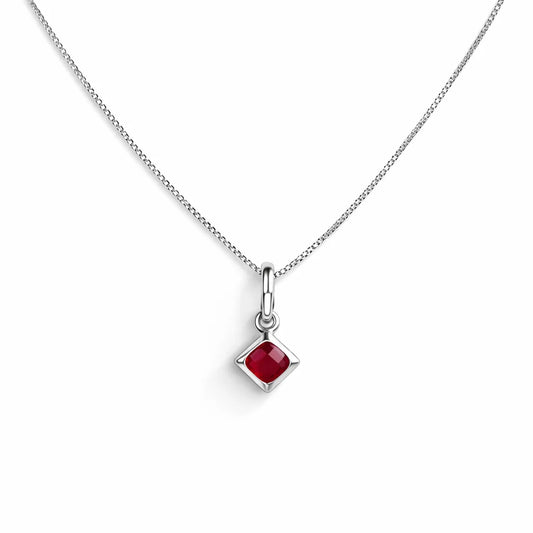Collar punto luz cuadrado rojo