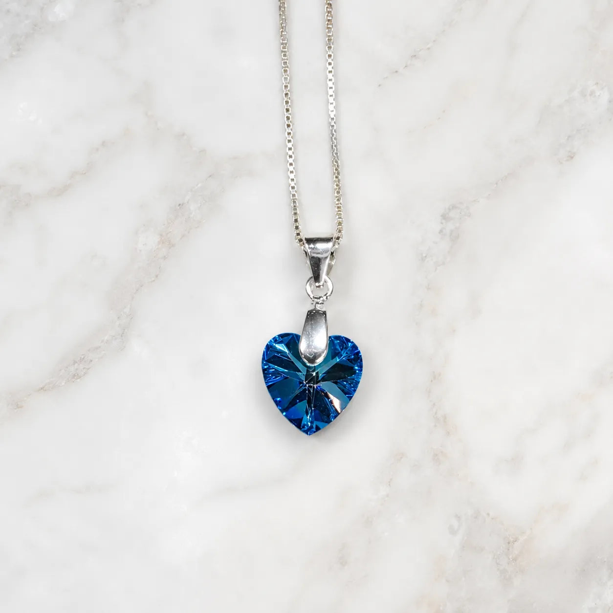 Collar corazón cristal azul
