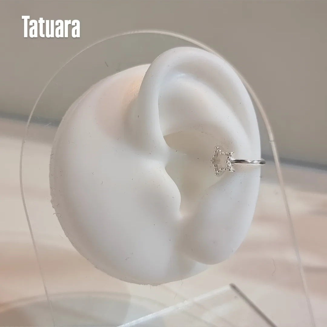 Earcuff microcircón estrella