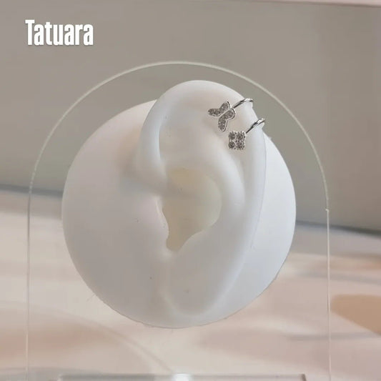 Earcuff microcircón mariposa