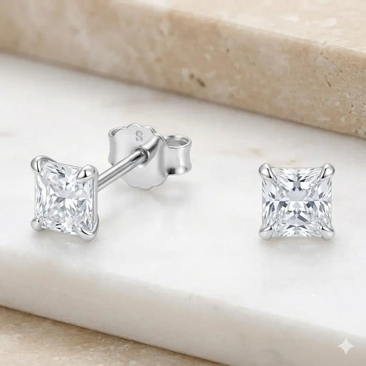 Aros apegados cuadrado circón 4mmx4mm