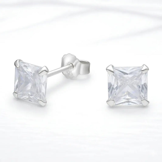 Aros apegados cuadrado circón 7mmx7mm