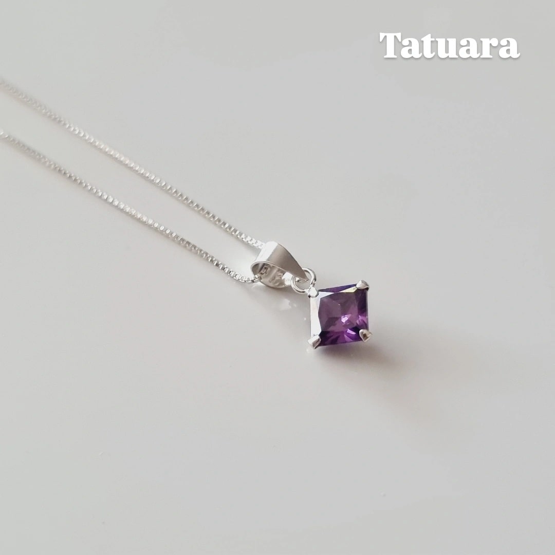 Collar punto luz amatista 6mmx6mm