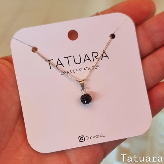 Collar punto luz strass onix 5mm