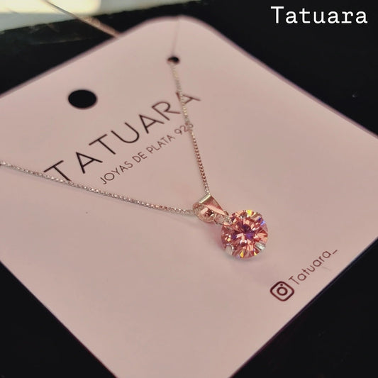 Collar punto luz rosa francia 8,5mm