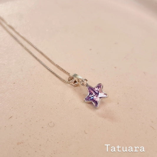 Collar punto luz estrella lavanda 8mm