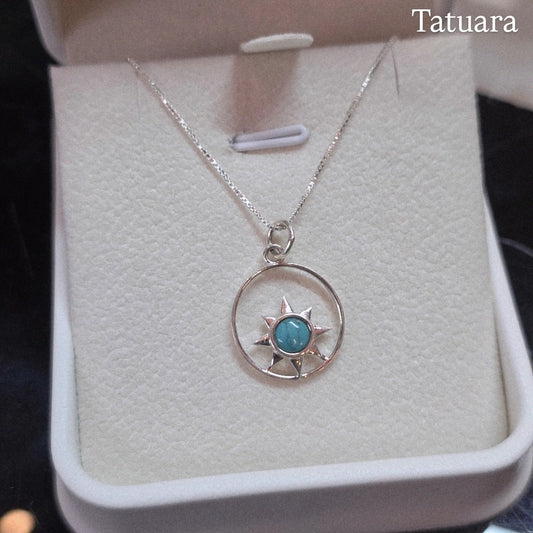 Collar sol turquesa