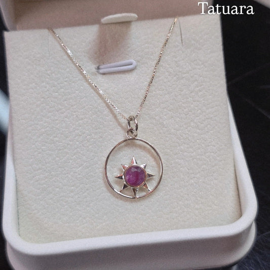 Collar sol cuarzo ruby
