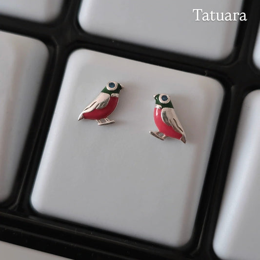 Aros apegados pajarito esmaltado