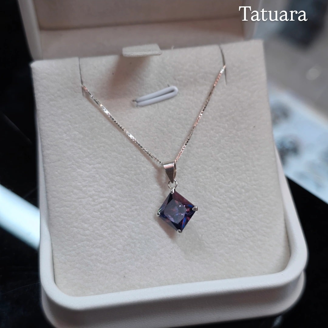 Collar punto luz amatista 8mmx8mm