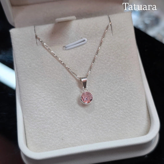 Collar punto luz rosa francia 6mm