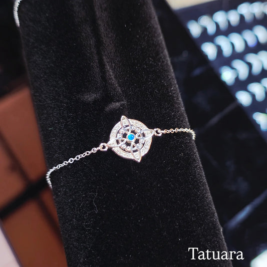 Pulsera nudo de bruja ópalo