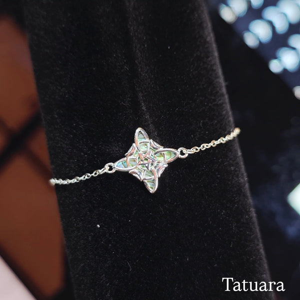 Pulsera nudo de bruja abalón