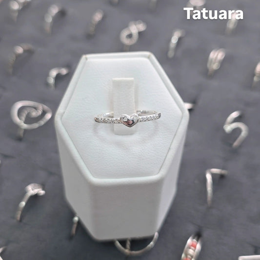 Anillo cintillo corazon