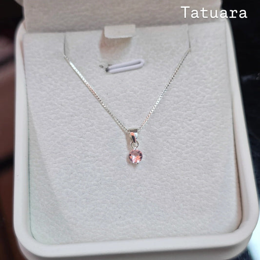 Collar punto luz 4mm rosado