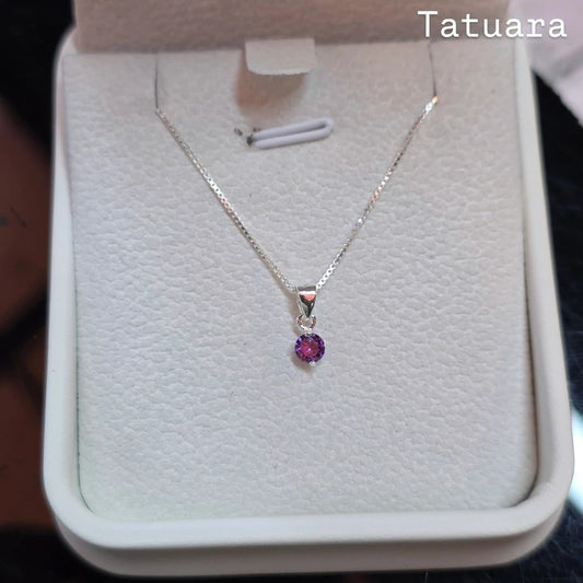 Collar punto luz 4mm morado