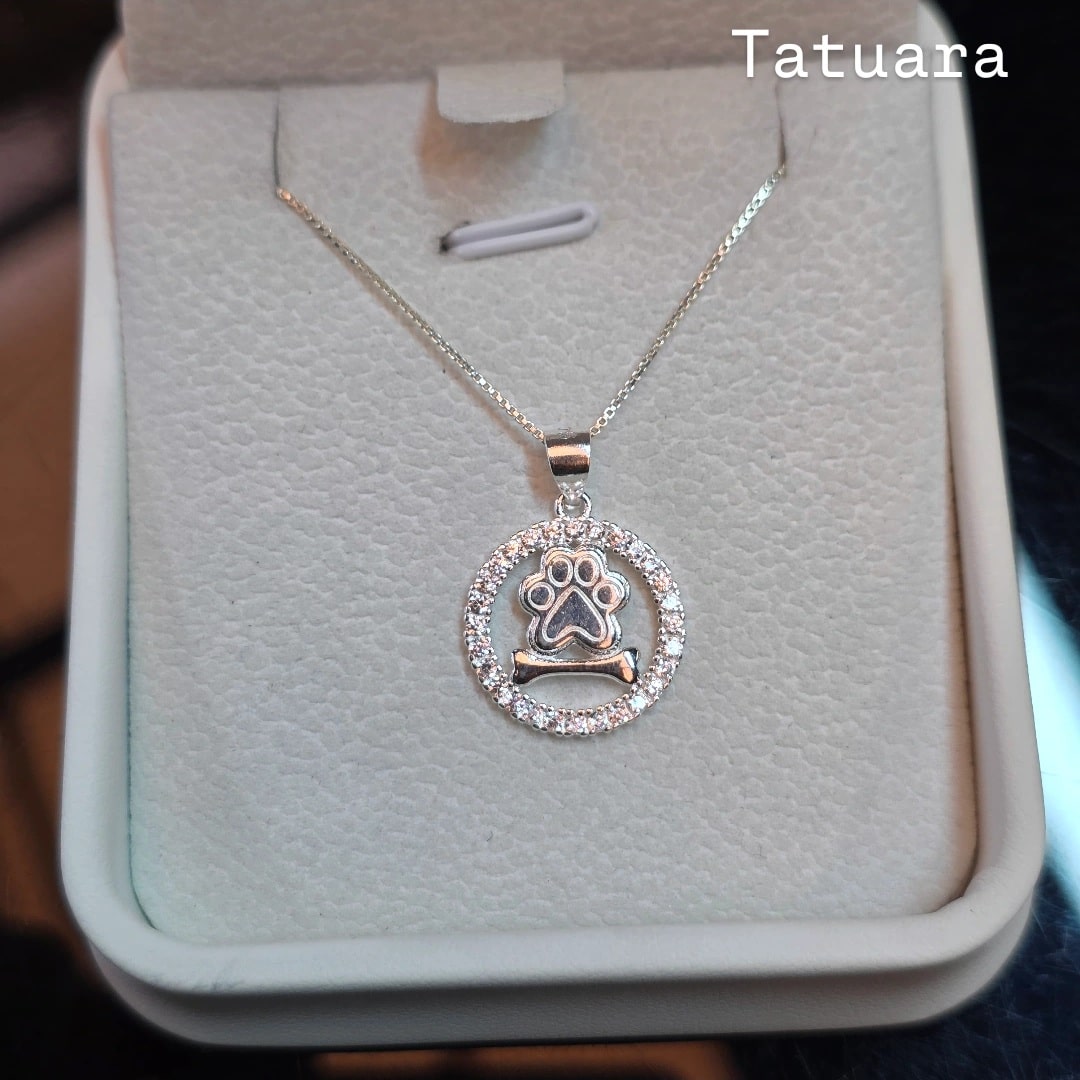 Collar patita de perro + hueso