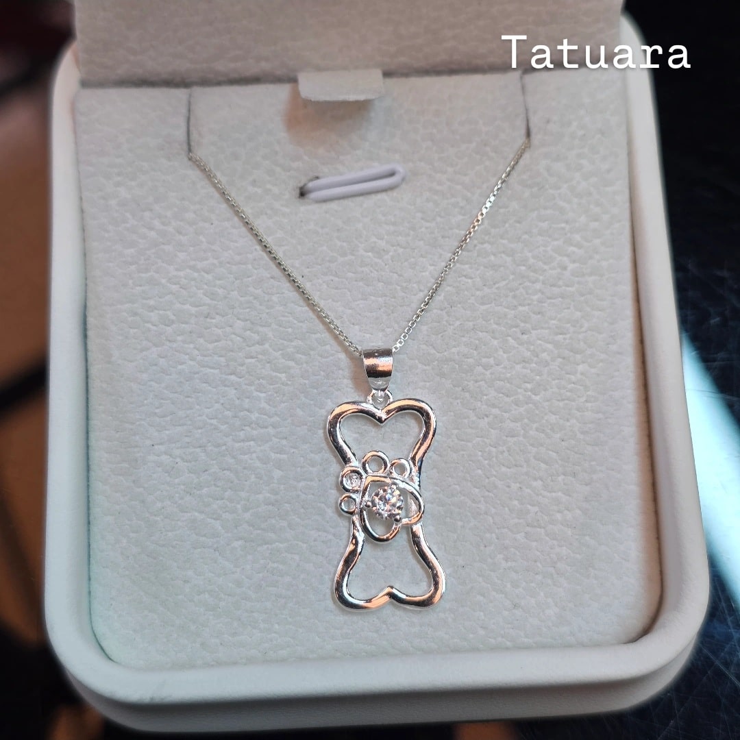 Collar patita de perro + hueso