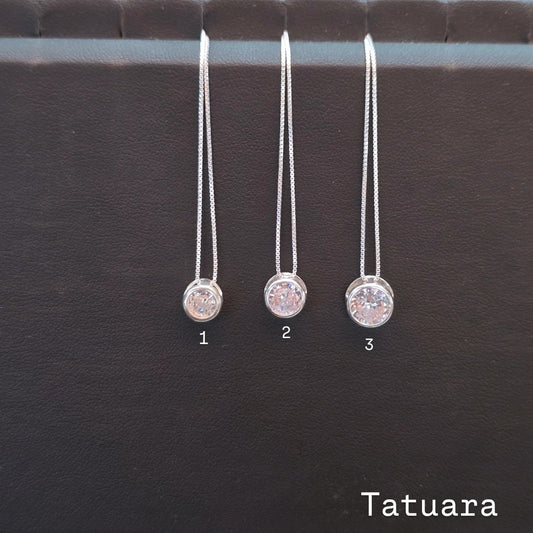 Collar punto luz circular circón