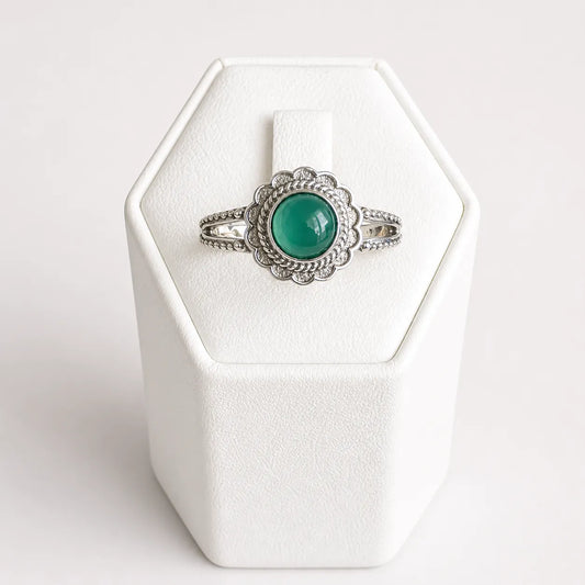 Anillo piedra natural verde