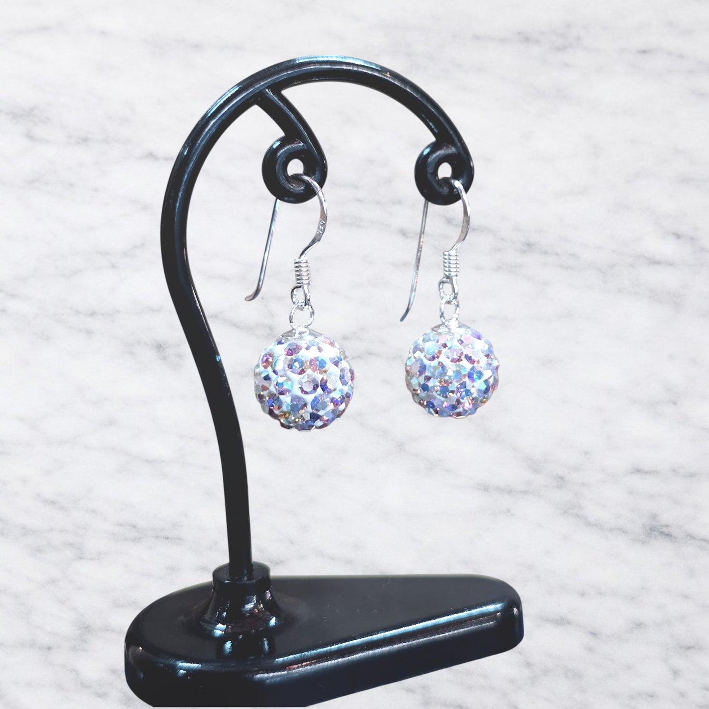 Aros largos strass multicolor