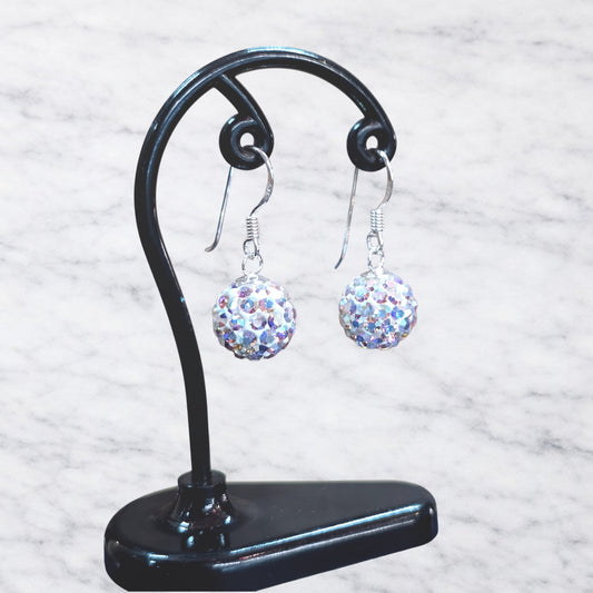 Aros largos strass multicolor