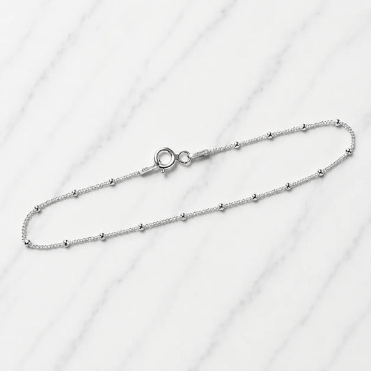 Pulsera eslabon pelotitas 1mm