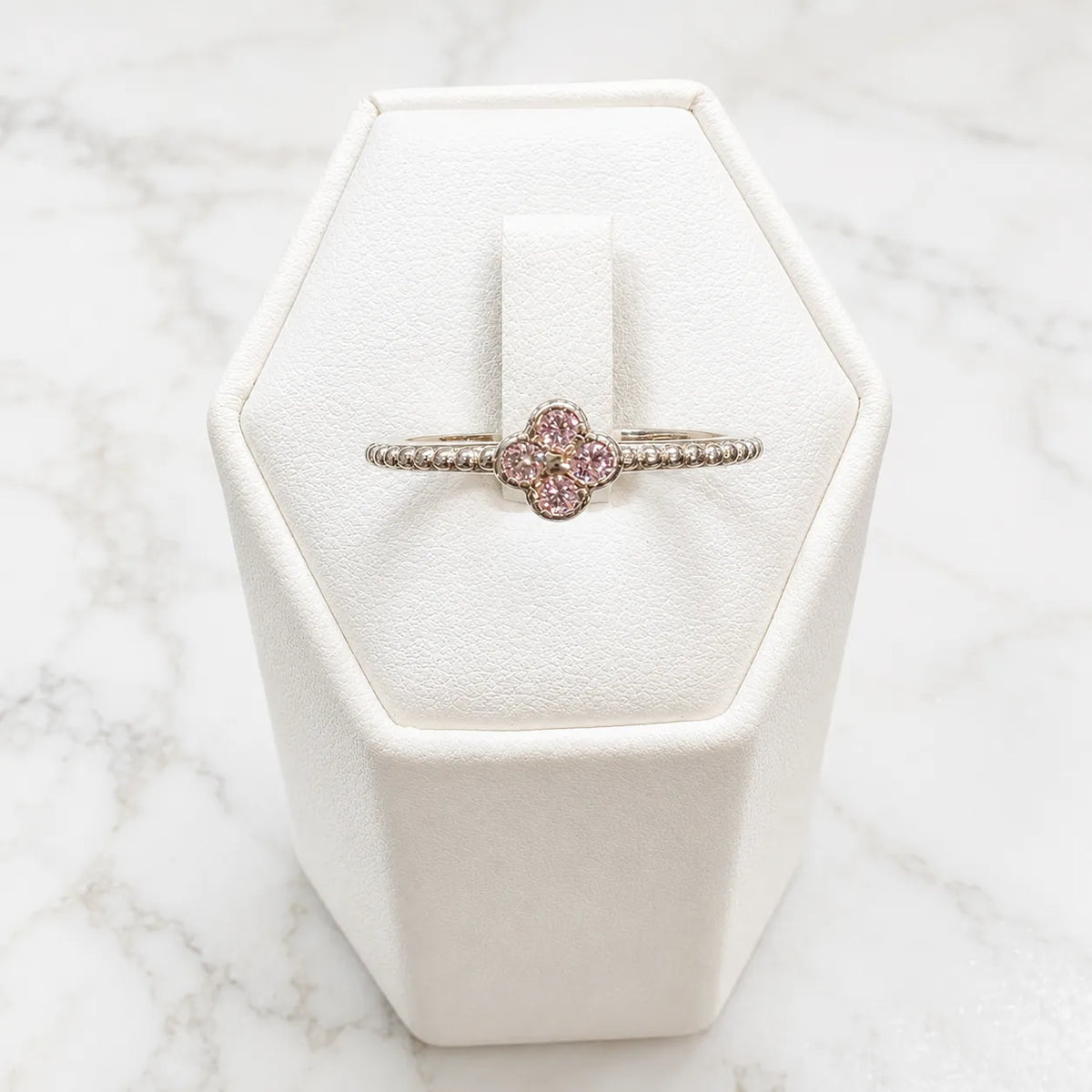 Anillo trébol rosa - 16