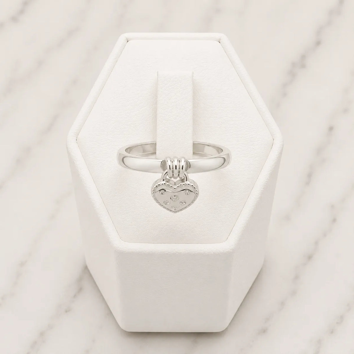 Anillo corazón colgante - 15