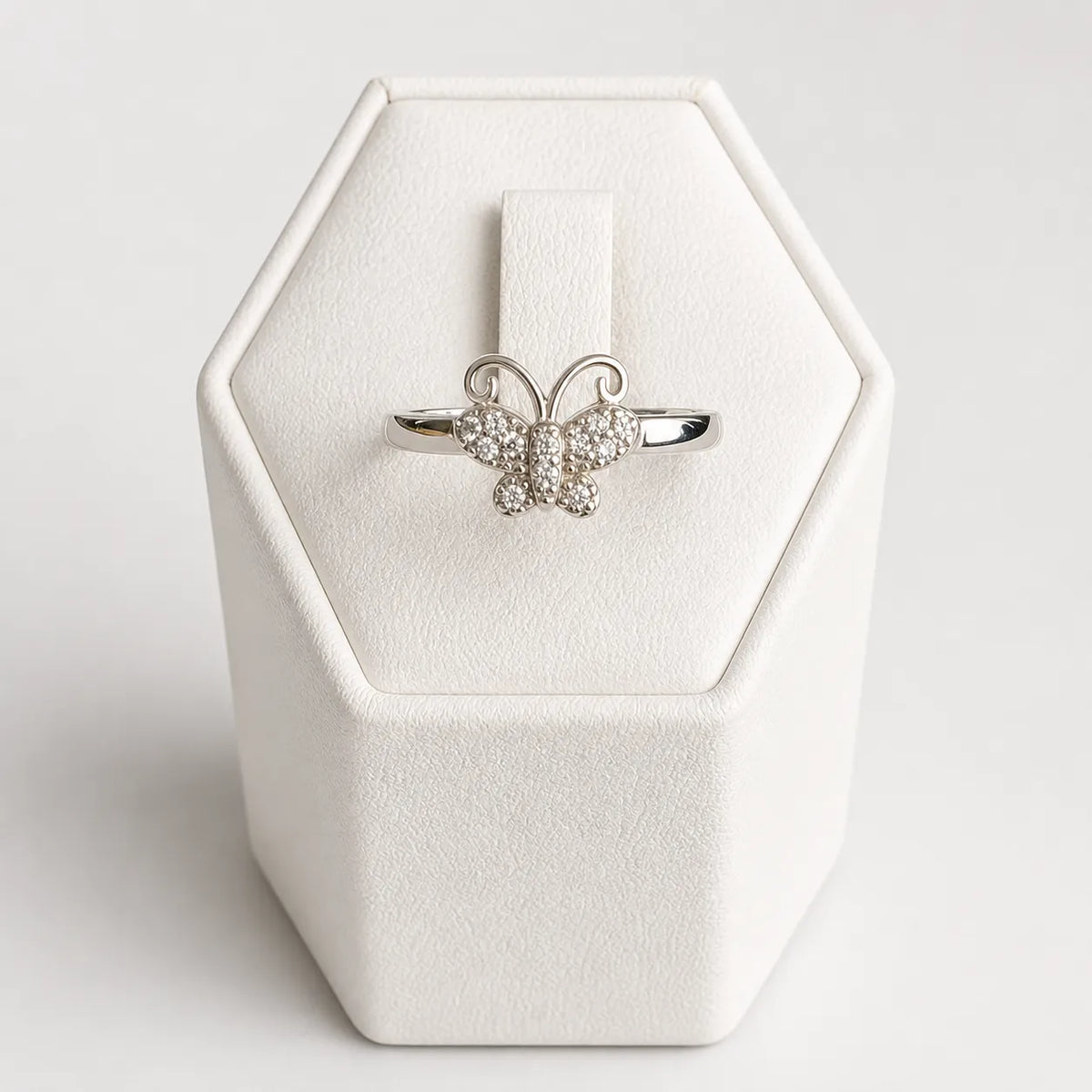 Anillo mariposa circón - 10