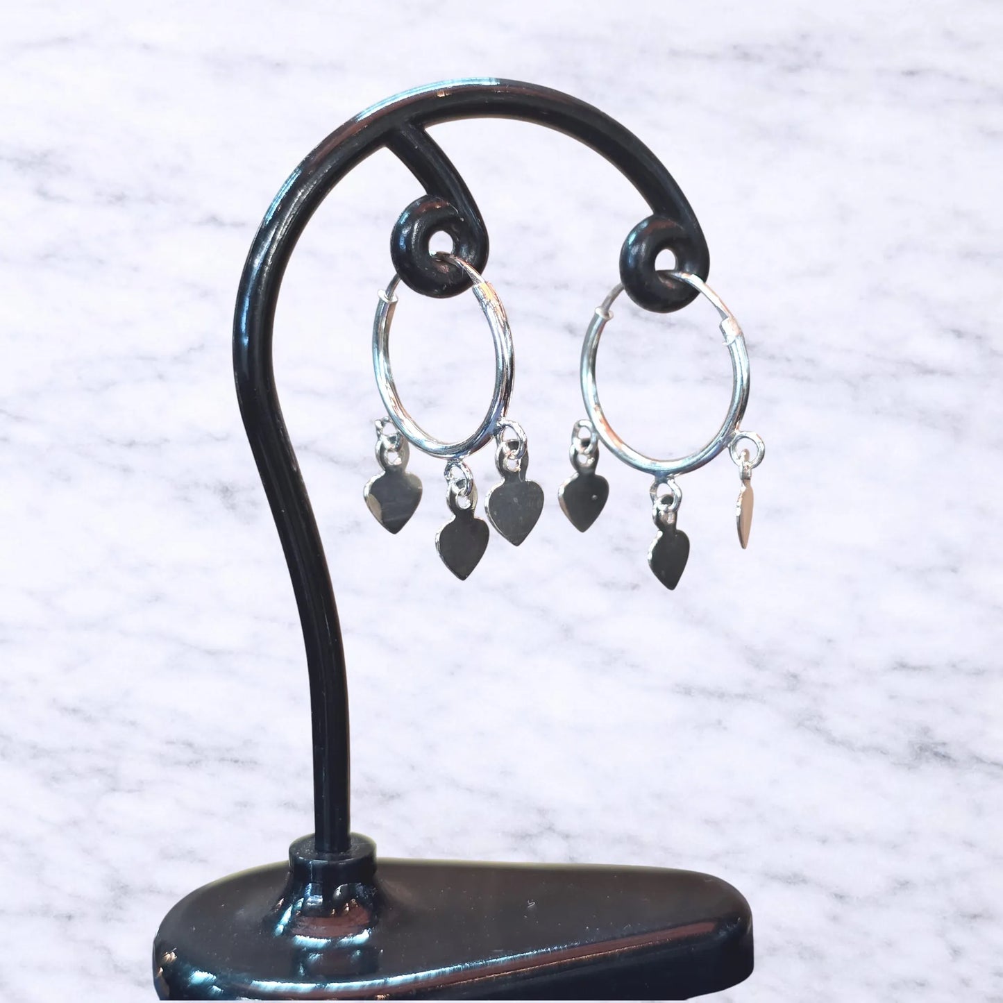 Argollas con colgante corazones 14mm