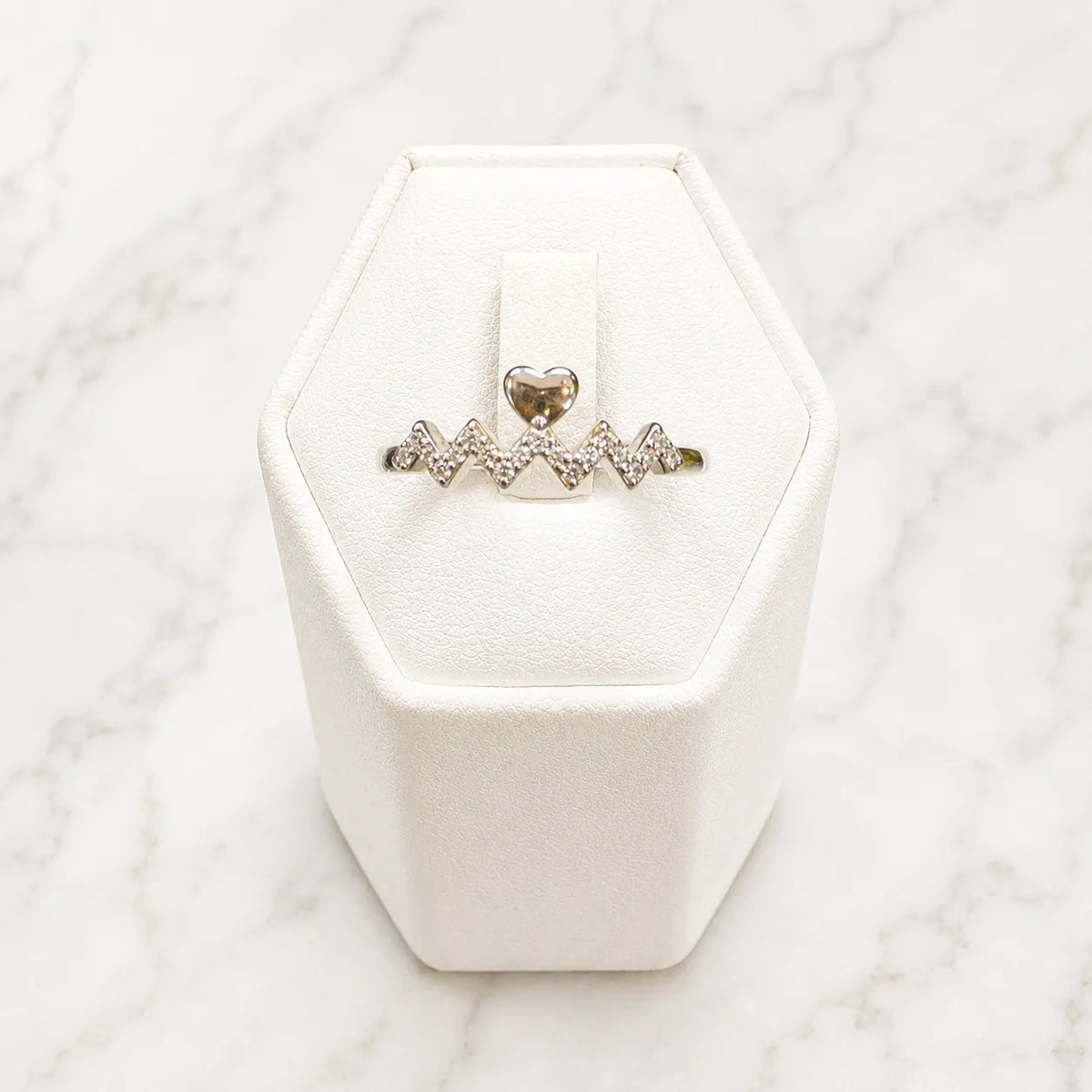 Anillo corazón microcircón - 17