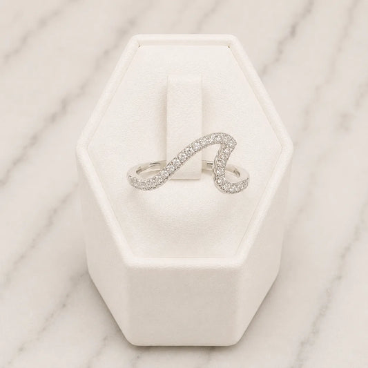 Anillo ola microcircón