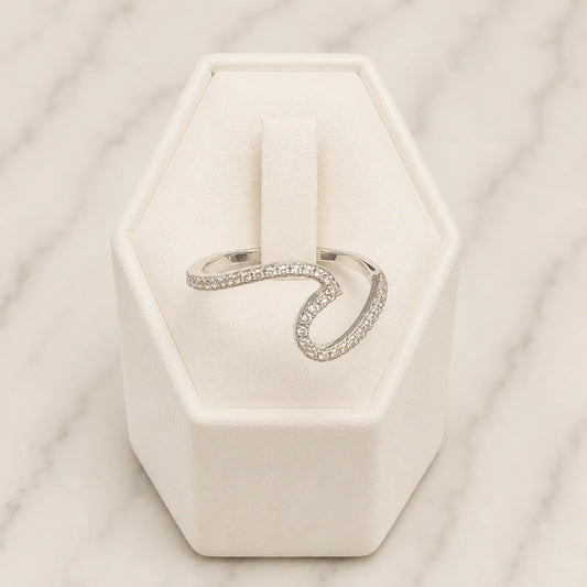 Anillo ola microcircón