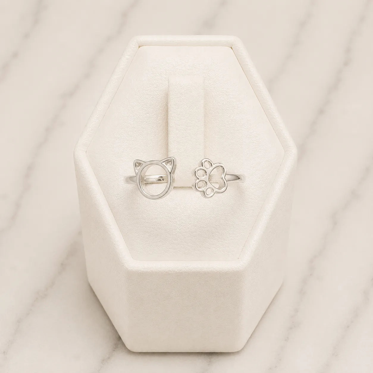 Anillo ajustable gato pata