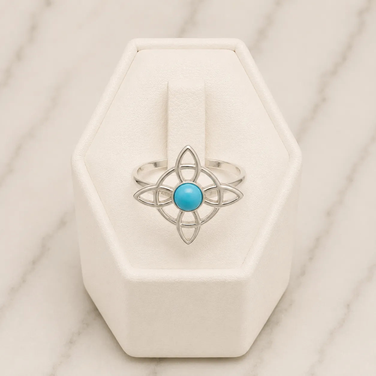 Anillo nudo de bruja turquesa