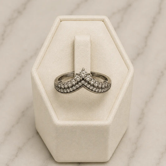 Anillo victoria microcircón envejecido