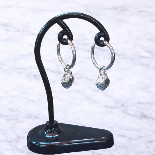Argollas con colgante concha 14mm