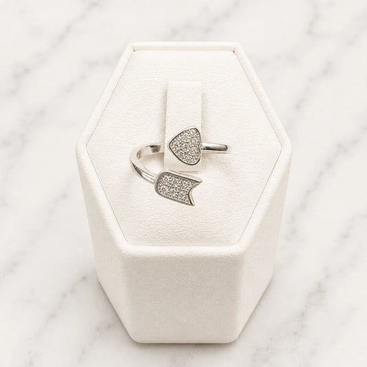 Anillo corazón flecha ajustable