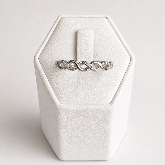 Anillo trenzado microcircón