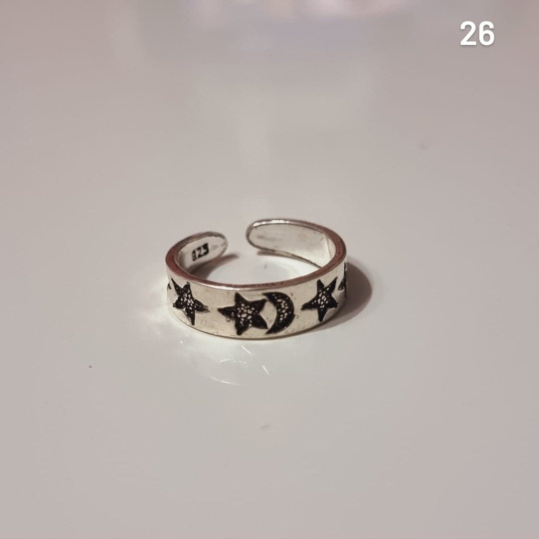 Anillo midi luna y estrellas