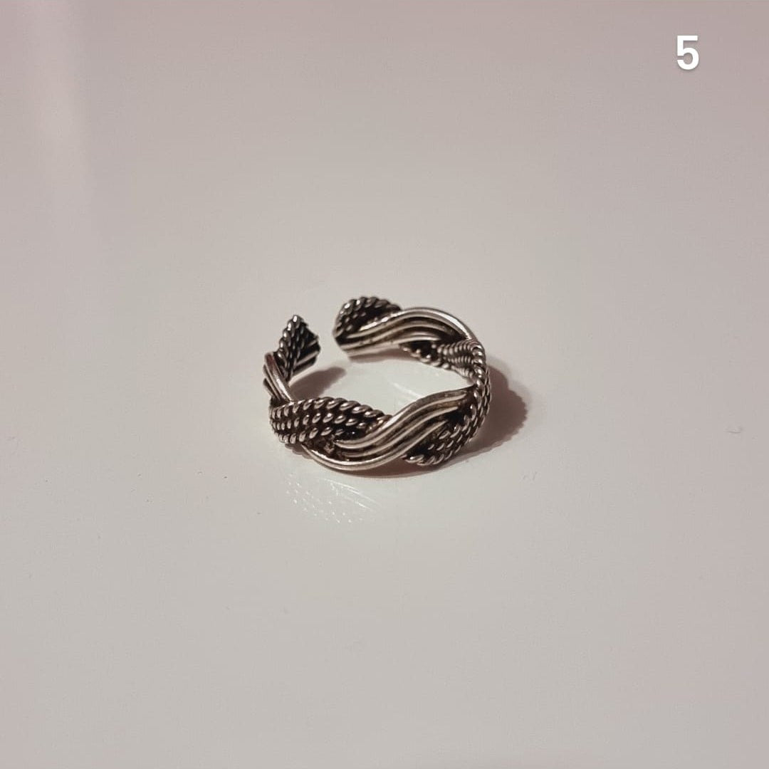 Anillo midi trenzado 3 lineas