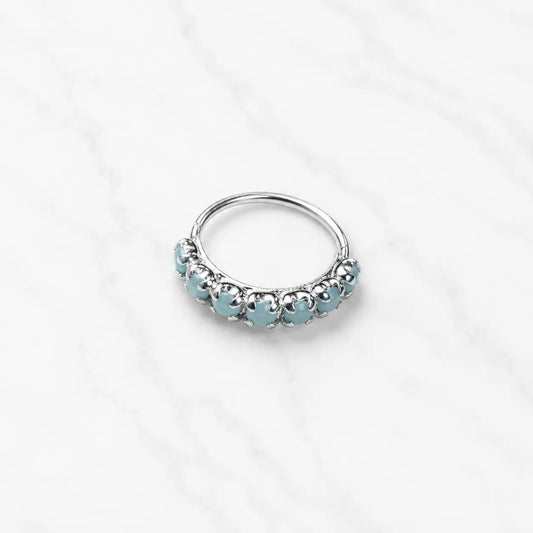 Argolla piercing nariz microcircón celeste 8mm