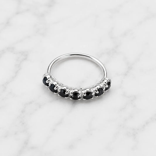 Argolla nariz piercing microcircón onix 10mm